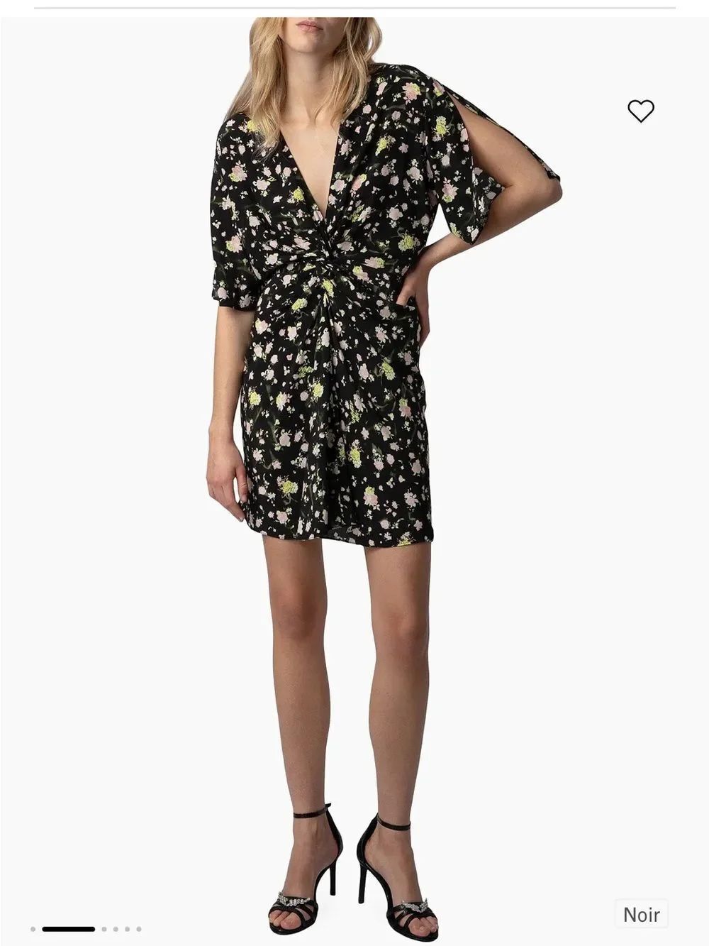 $398 Zadig & Voltaire Rozom Soft Crinkle Roses Minidress NWT XS